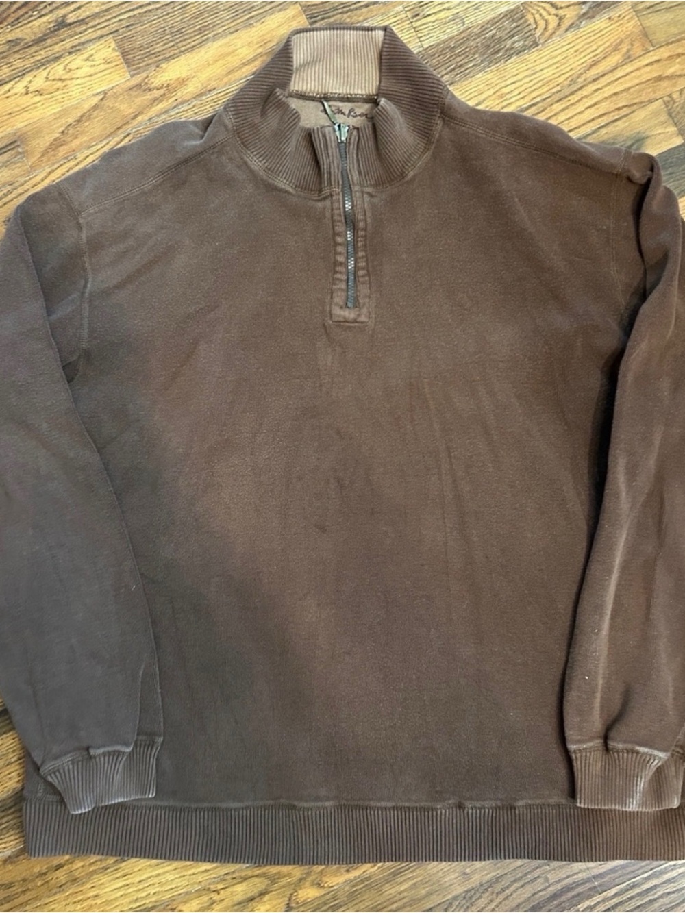 Men's Brown Quarter-Zip Sweater - Classic Pullover